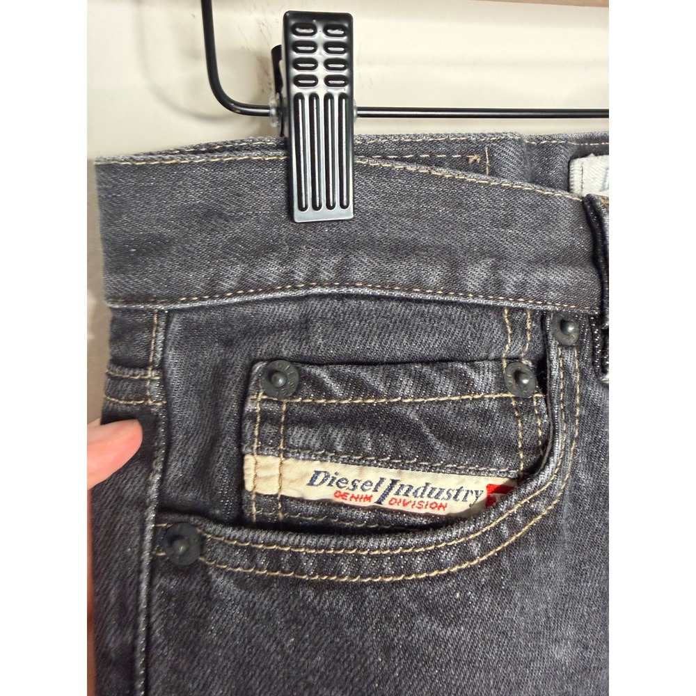Diesel Jeans Mens 27x32 Faded Black Straight Leg Made in Italy Designer - Picture 3 of 10